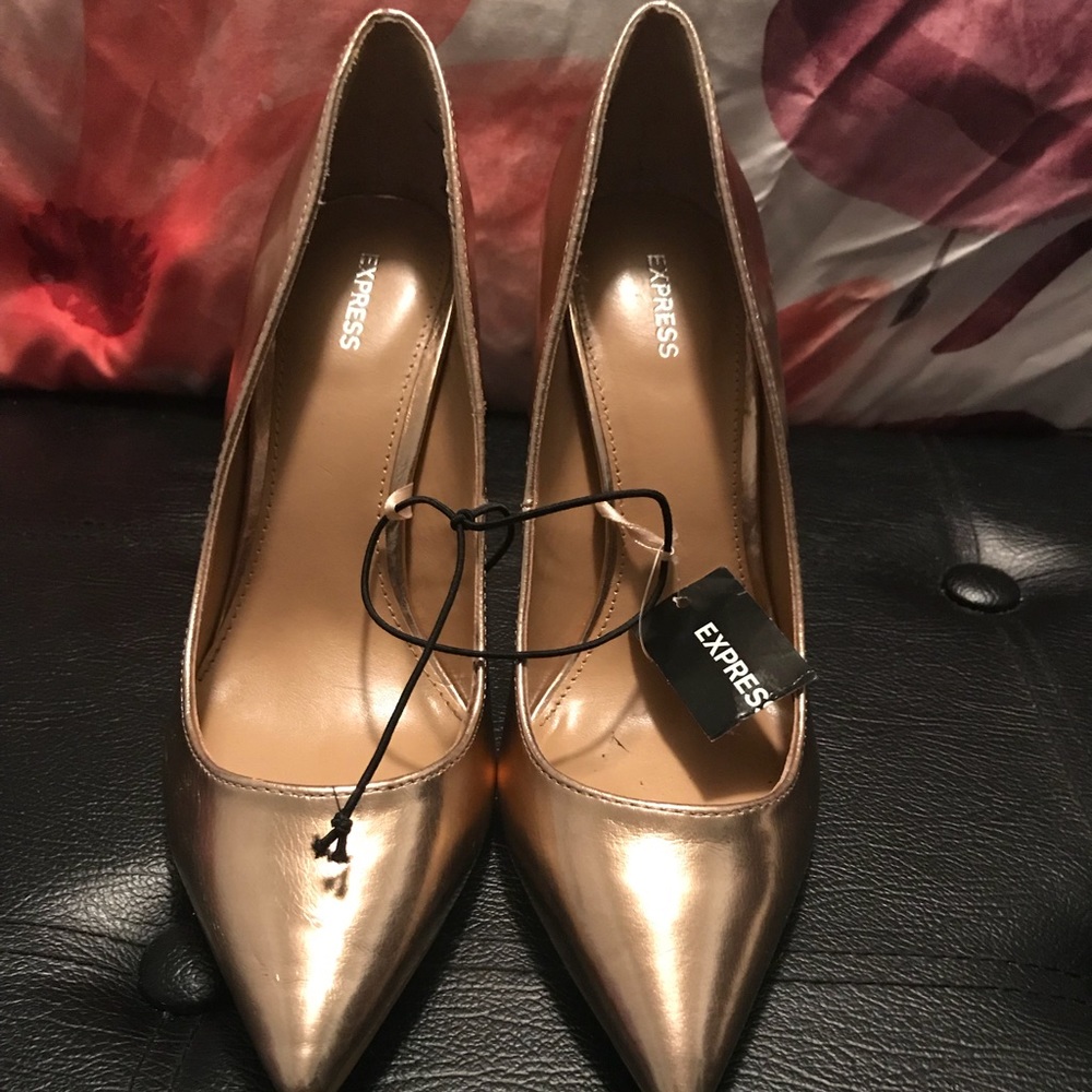 Express rose gold high heels
